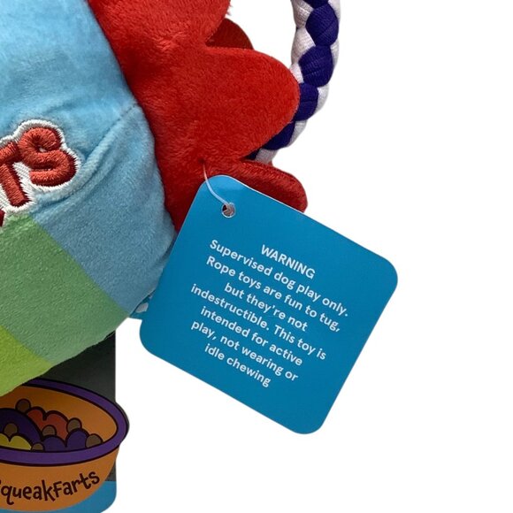 Bark Squeakfarts Rainbow Dog Toy Small/Medium Breed Interactive Plush 10" NEW - Picture 6 of 8
